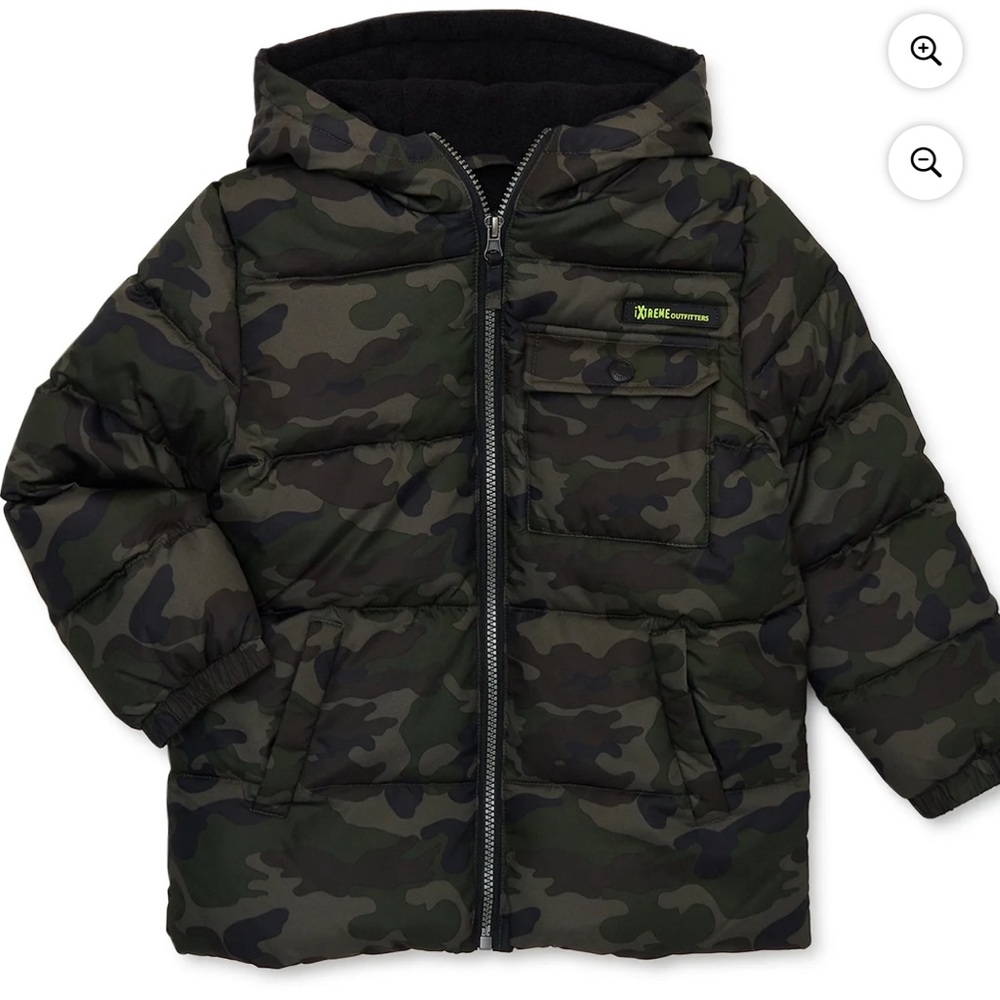 iExtreme Outfitters Camo Print Puffer Lined Winter Jacket, Size 4T